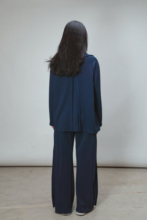 Ultra Soft Single Pleat Set in Navy