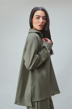 Ultra Soft Single Pleat Set in Olive