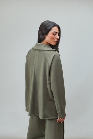 Ultra Soft Single Pleat Set in Olive