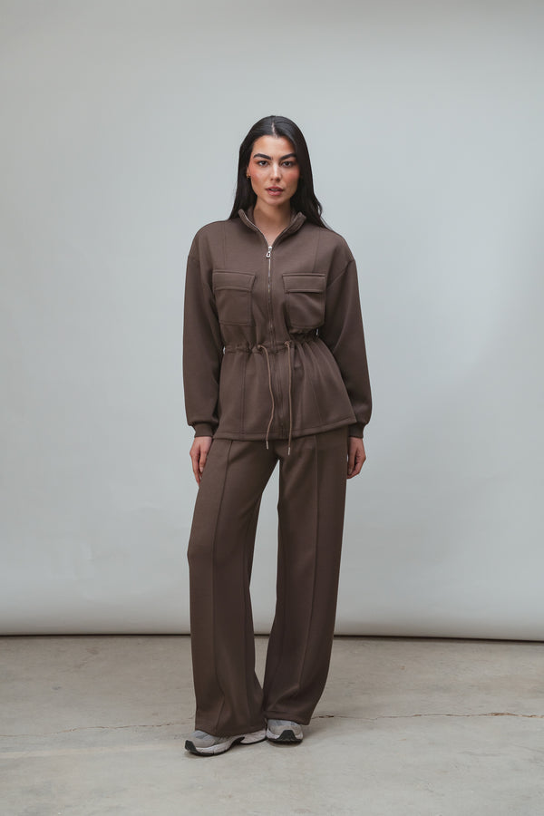 Ultra Soft Drawstring Set in Brown