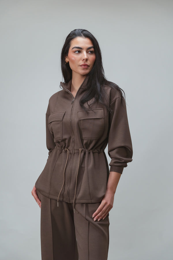 Ultra Soft Drawstring Set in Brown