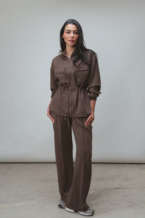 Ultra Soft Drawstring Set in Brown