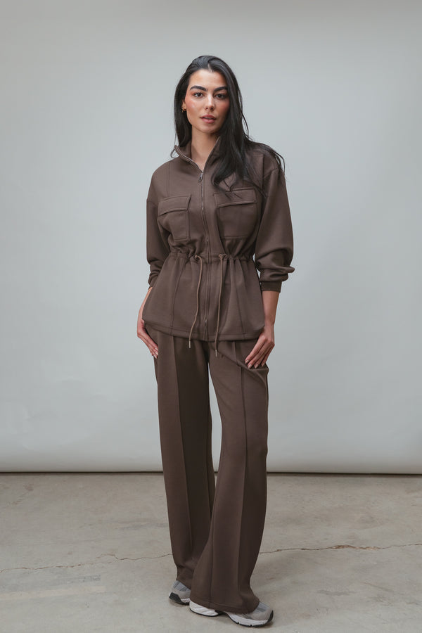 Ultra Soft Drawstring Set in Brown