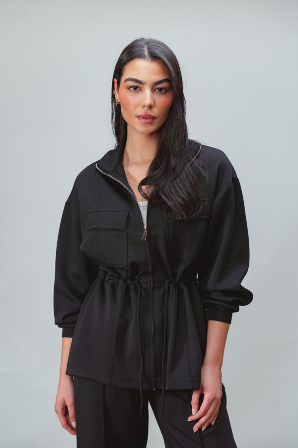 Ultra Soft Drawstring Set in Black