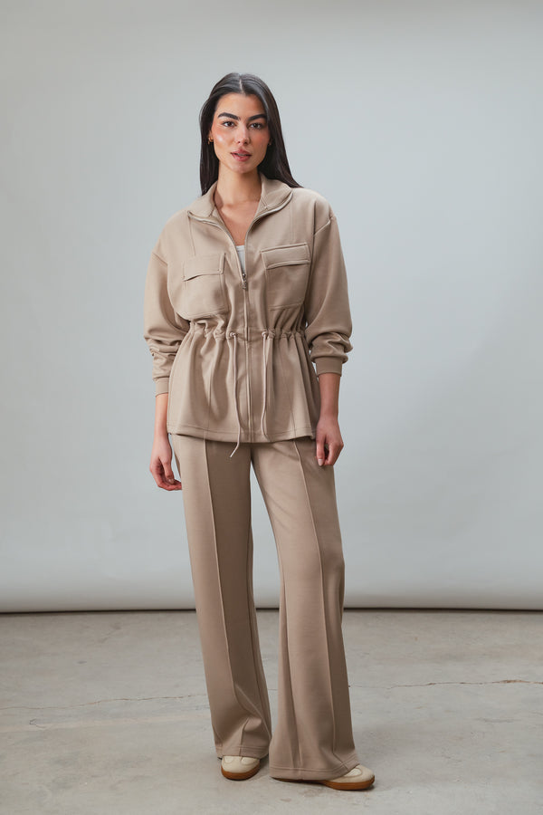 Ultra Soft Drawstring Set in Beige