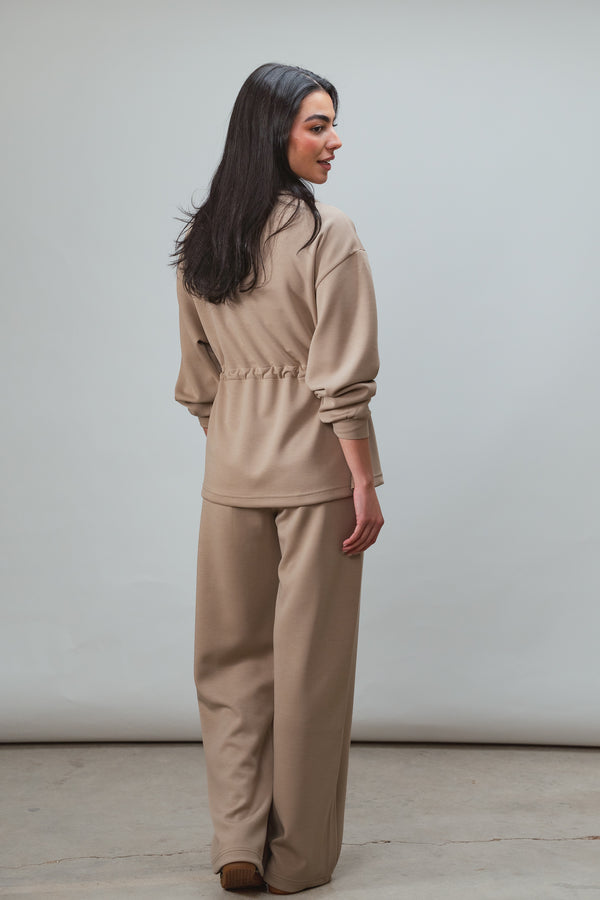 Ultra Soft Drawstring Set in Beige