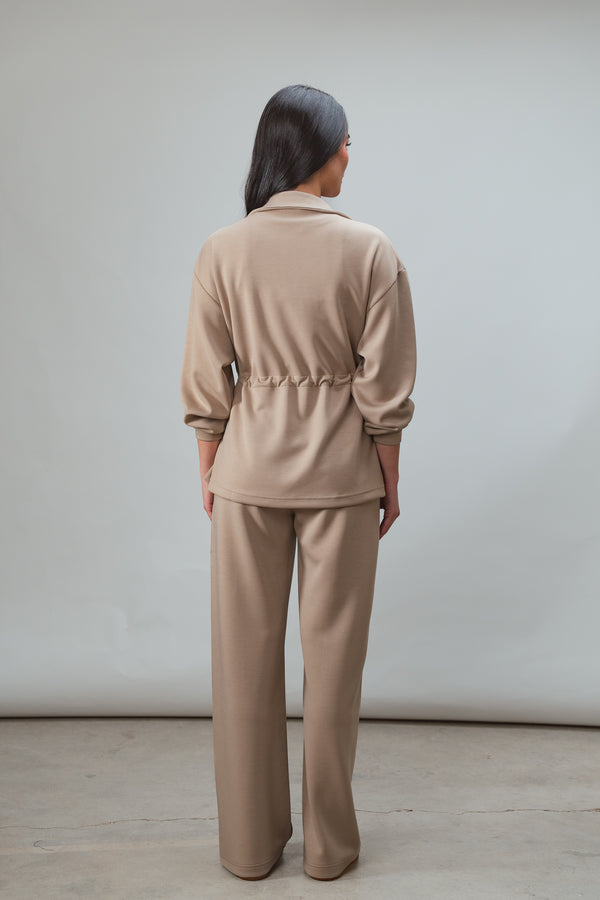 Ultra Soft Drawstring Set in Beige