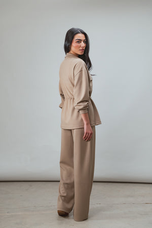 Ultra Soft Drawstring Set in Beige