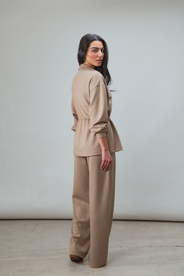 Ultra Soft Drawstring Set in Beige