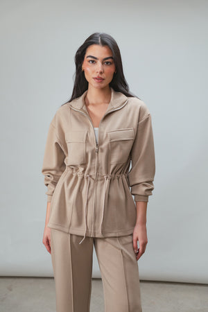 Ultra Soft Drawstring Set in Beige