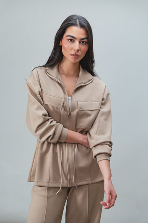 Ultra Soft Drawstring Set in Beige