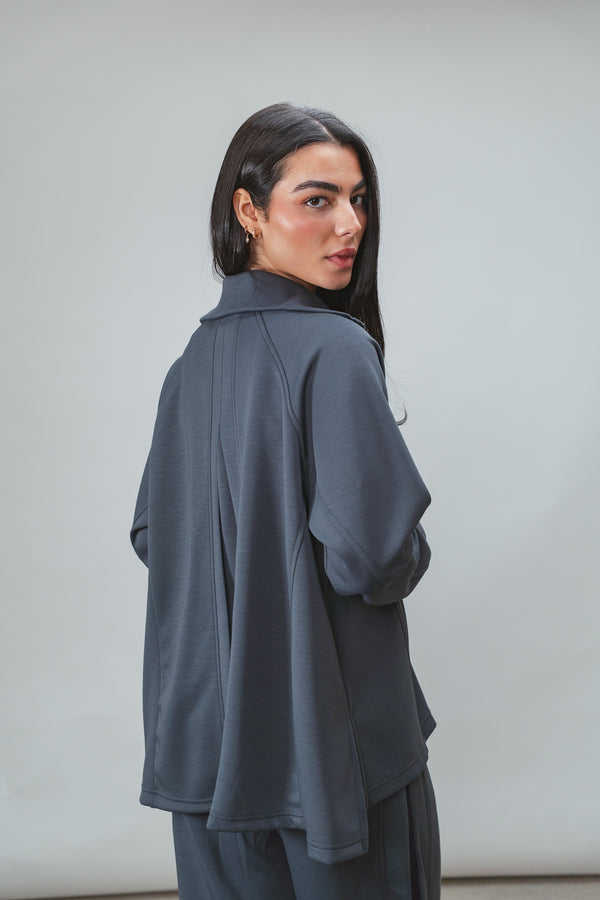 Ultra Soft Single Pleat Set in Steel Blue