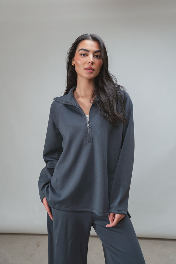 Ultra Soft Single Pleat Set in Steel Blue