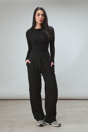 Drawstring Sweatpants in Black