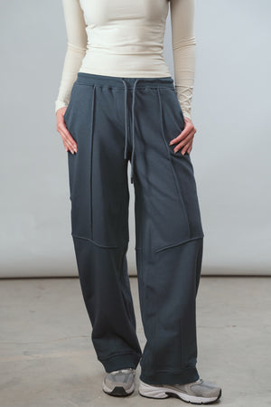 Drawstring Sweatpants in Steel Blue