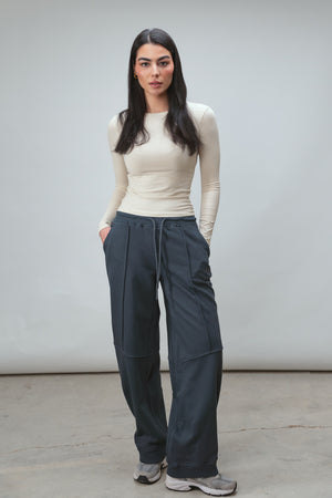 Drawstring Sweatpants in Steel Blue
