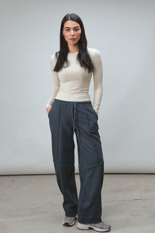 Drawstring Sweatpants in Steel Blue