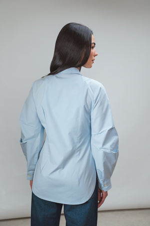 Multicolored Button Up Shirt in Blue