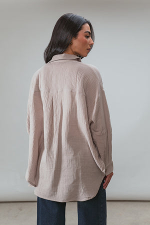 Cotton Muslin Shirt in Cafe