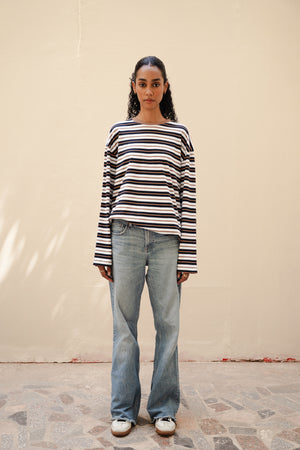 Striped Long Sleeve in Brown