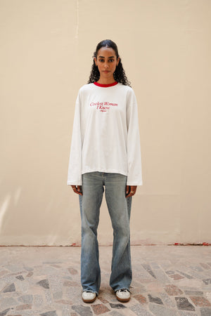 Coolest Woman I Know Long Sleeve T-Shirt In Red