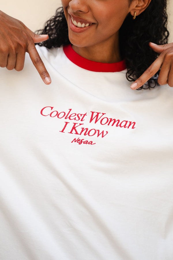 Coolest Woman I Know Long Sleeve T-Shirt In Red