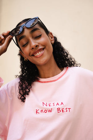 Nesaa Know Best Long Sleeve T-Shirt In Pink