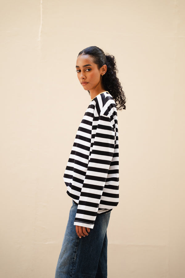 Striped Long Sleeve in Black