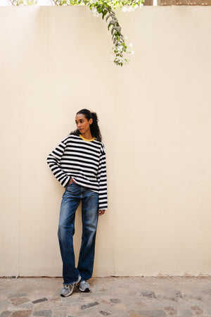 Striped Long Sleeve in Black