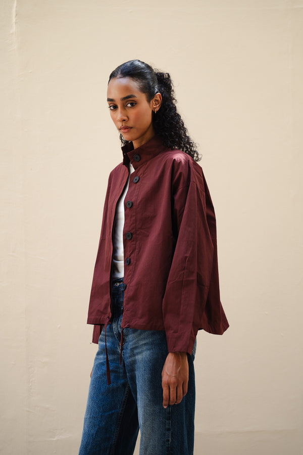 Bomber Jacket in Burgundy