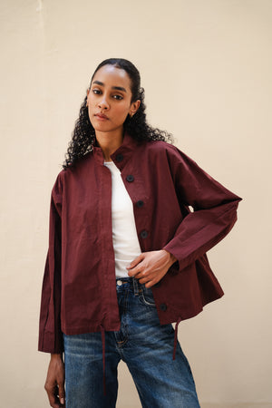 Bomber Jacket in Burgundy