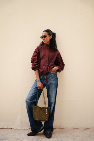 Bomber Jacket in Burgundy