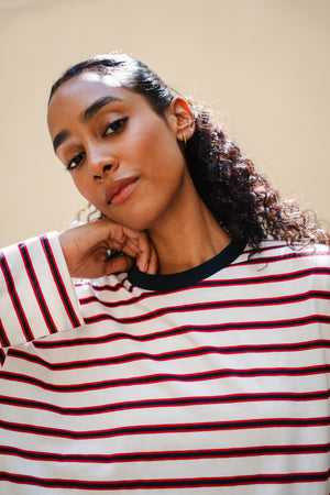 Striped Long Sleeve in Navy