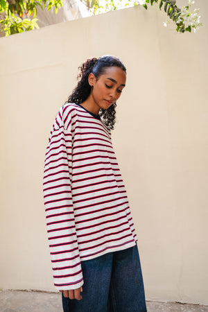 Striped Long Sleeve in Navy