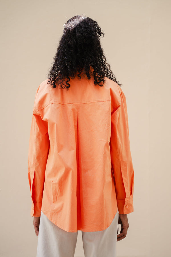 Poplin Shirt in Orange