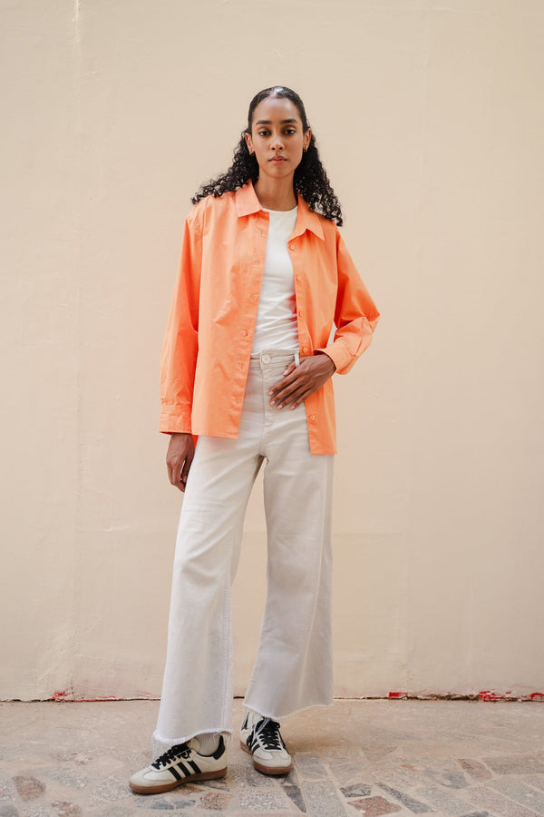 Poplin Shirt in Orange