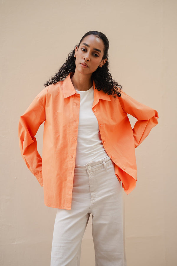 Poplin Shirt in Orange