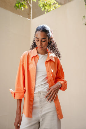 Poplin Shirt in Orange