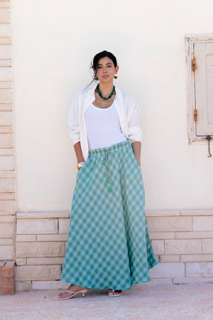 Green Checkered Skirt