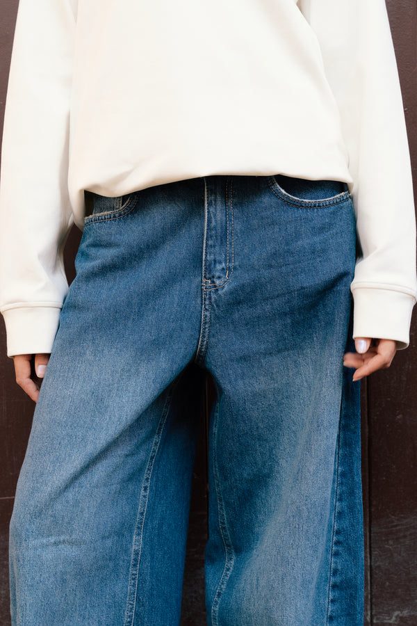 Baggy Balloon Denim Pants in Blue