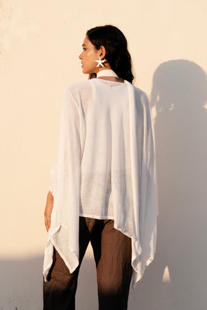 Studded Cape Top in White