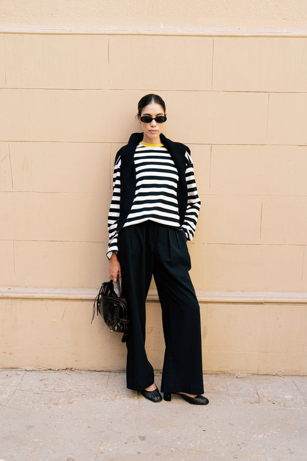 Striped Long Sleeve in Black