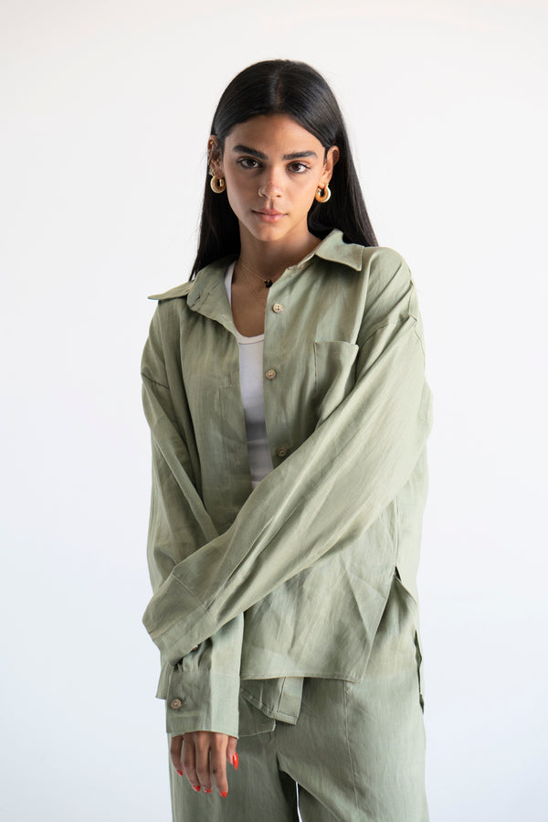 Livin’ In Linen Shirt in Olive