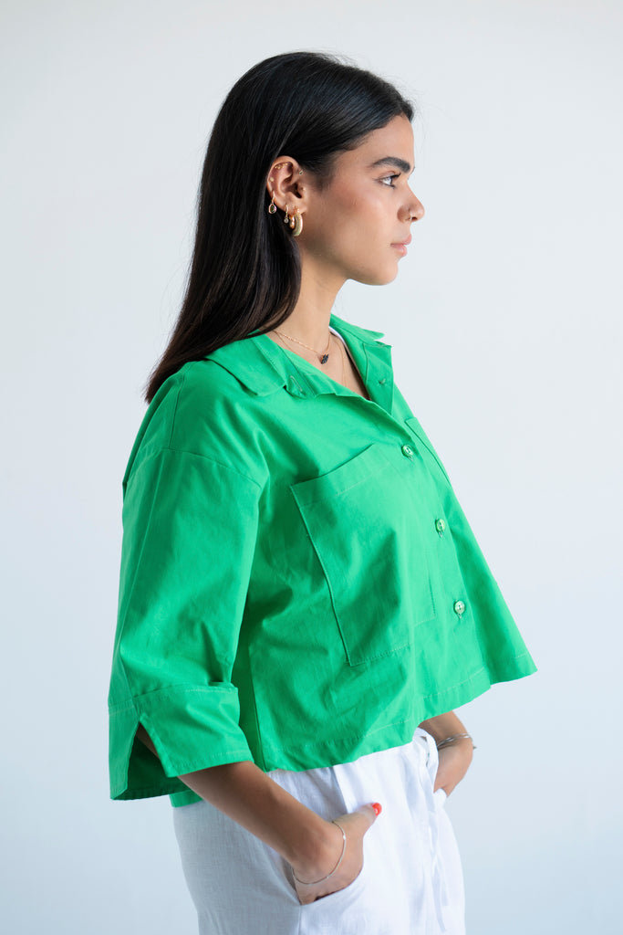 Blossom Button-Up Shirt in Green