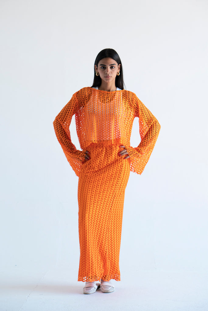 Fishnet Set in Orange