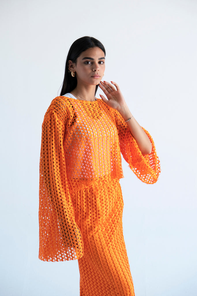 Fishnet Set in Orange