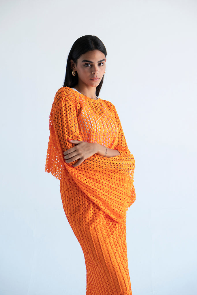 Fishnet Set in Orange
