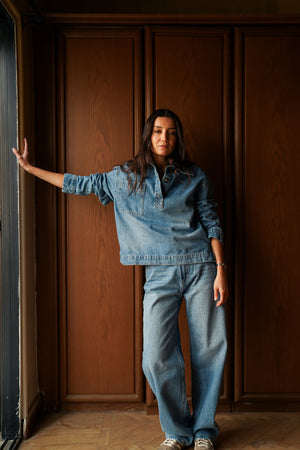Denim Pants in Light Blue