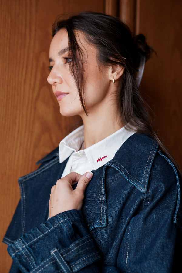 Short Denim Trench