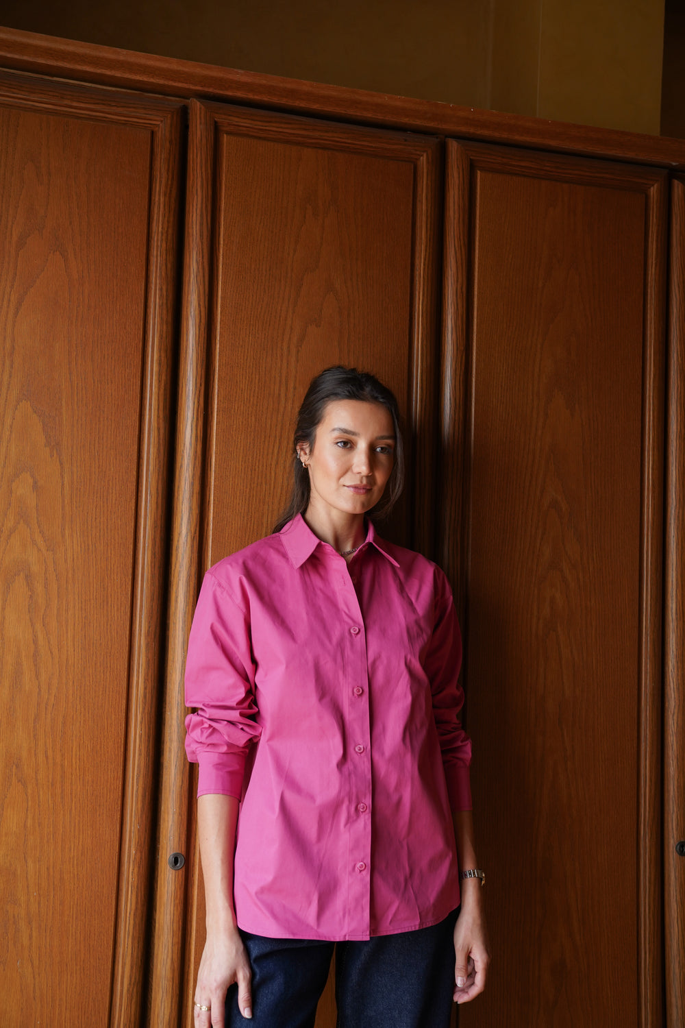 Poplin Shirt in Magenta